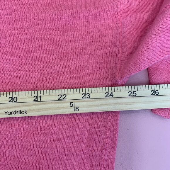J. Jill Linen Cotton Pink Pullover Top Sustainable Eco Cottagecore Barbie LP - Picture 8 of 11